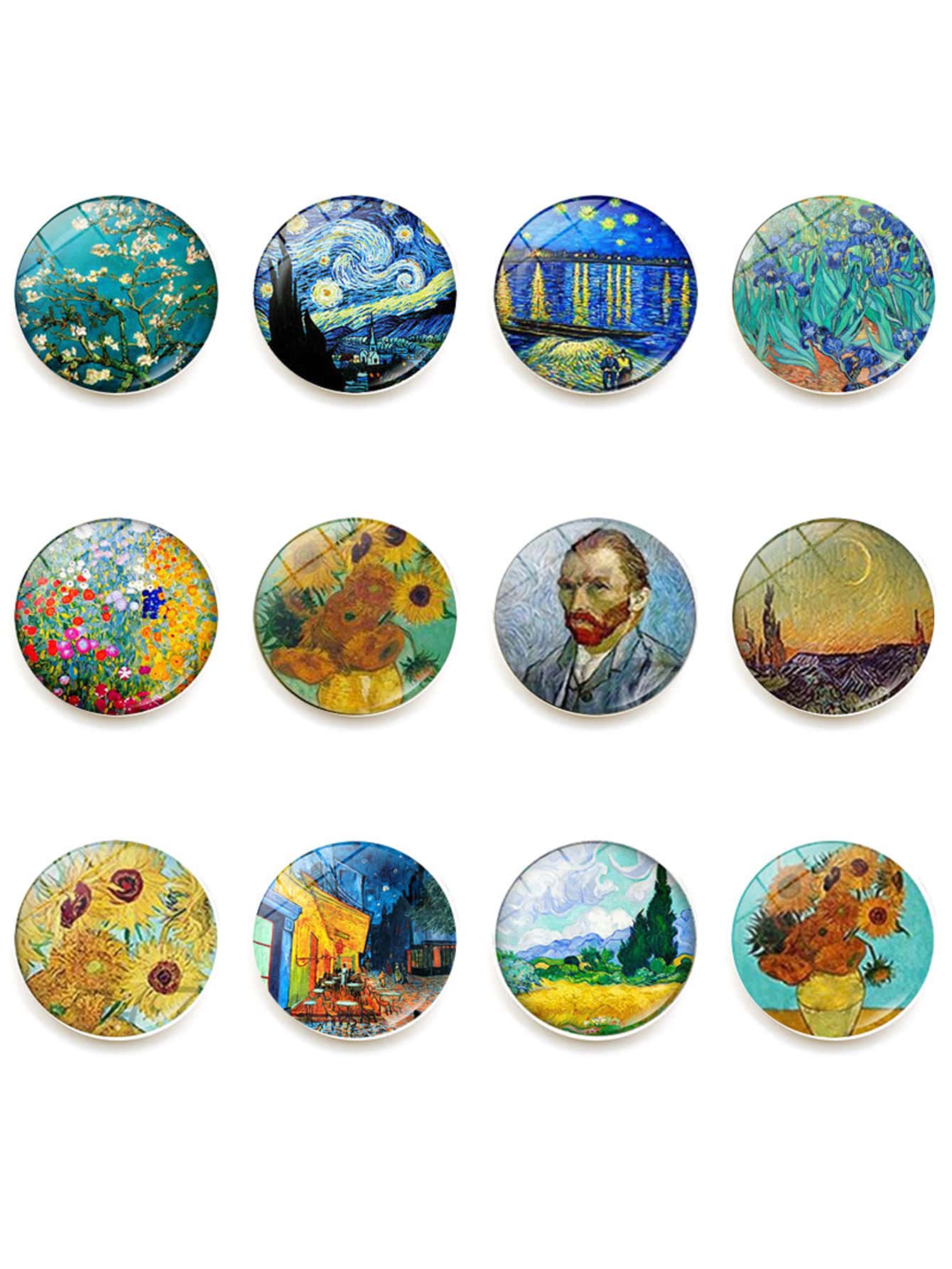 5 miếng dán tủ lạnh từ tính pha lê sáng tạo hình Van Gogh Starry Night kích thước 2,5cm dùng trang trí nhà cửa, quà tặng sinh nhật, tốt nghiệp - Nhiều màu - Xem 1