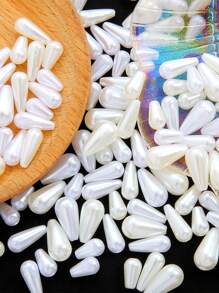 beadia 50 / 100入假珍珠單孔abs假淚滴假珍珠,適用於diy耳環,項鍊和流蘇藝術工藝品 - 彩色 - 查看 4