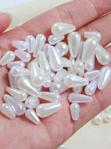 beadia 50 / 100入假珍珠單孔abs假淚滴假珍珠,適用於diy耳環,項鍊和流蘇藝術工藝品 - 彩色 - 查看 3