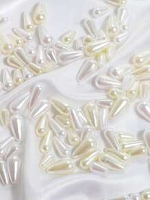 beadia 50 / 100入假珍珠單孔abs假淚滴假珍珠,適用於diy耳環,項鍊和流蘇藝術工藝品 - 彩色 - 查看 5