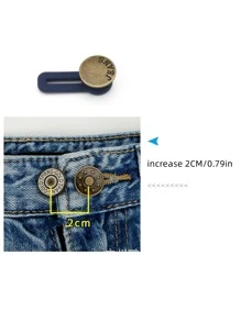 1set Simple Style Jeans Extender Button - Bronze - View 5