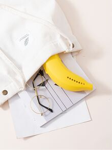 1入組兒童便攜式香蕉形水果收納盒，避免擠壓 - 黃色 - 查看 3