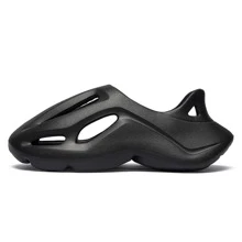 Đúng mốt Đục lỗ Sau đó Giày dép - màu đen - Xem 1