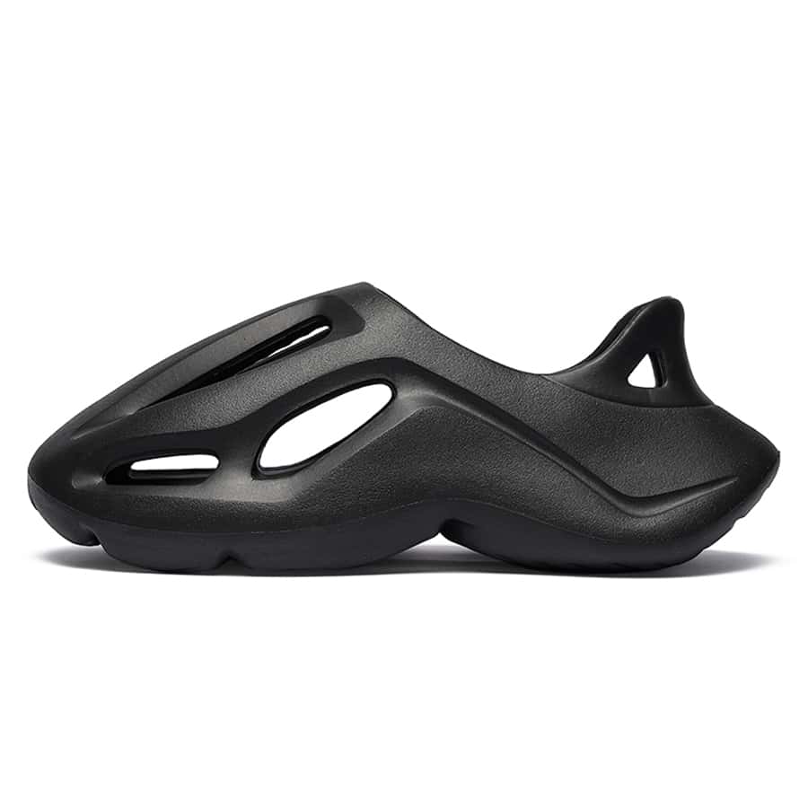 Đúng mốt Đục lỗ Sau đó Giày dép - màu đen - Xem 1