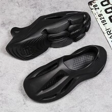 Đúng mốt Đục lỗ Sau đó Giày dép - màu đen - Xem 2