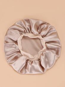 1pc Ladies' Fashionable Solid Color Daily Use Hair Cap Silk Bonnet Satin Bonnet Sleep Bonnet - Khaki - View 2