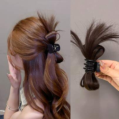 1pc Light Brown Wig Hair Claw Clip For Decoration Casual Hair Clips Hair Jaw Clip Hair Clamps Hair Clutch Hair Catcher Clip, Beach Accessories Fall Winter Flower Hair Accessories For Women For Vacation Outfits Woman