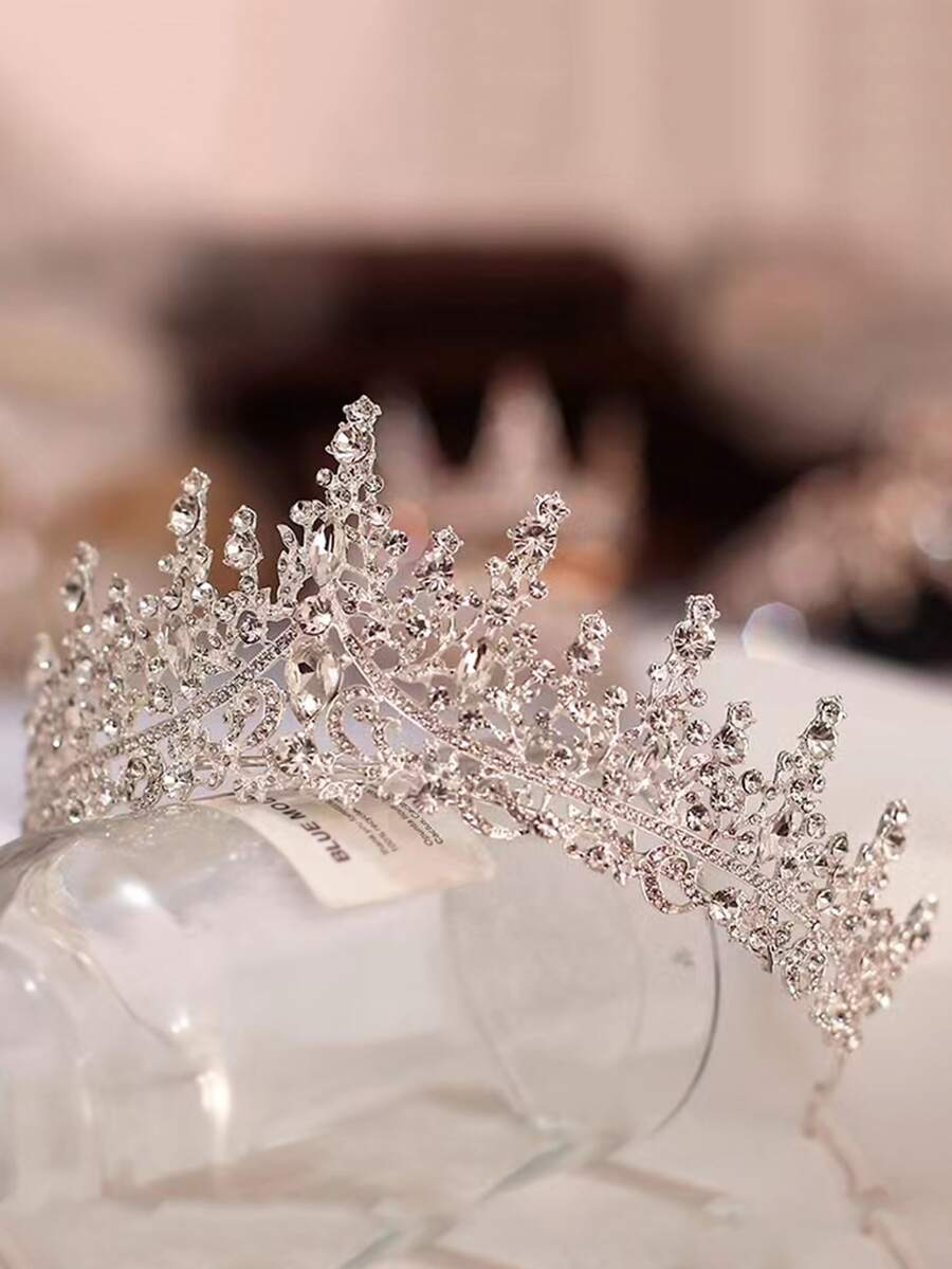 1入組時尚婚禮皇冠頭巾適用於18歲生日,韓語風格,婚紗連衣裙配件 - 彩色 - 查看 1