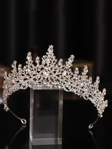 1入組時尚婚禮皇冠頭巾適用於18歲生日,韓語風格,婚紗連衣裙配件 - 彩色 - 查看 2