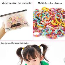 100pcs Random Color Seamless Bamboo Joint Shaped Hair Scrunchies For Girls' Daily Wear - Multicolor - View 6