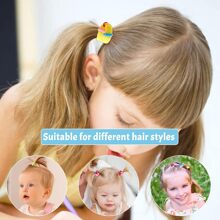 100pcs Random Color Seamless Bamboo Joint Shaped Hair Scrunchies For Girls' Daily Wear - Multicolor - View 7