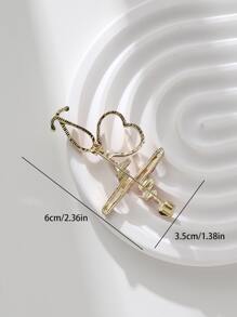 1 pieza Broche de aleación con forma de electrocardiograma, insignia personalizada con estilo de dibujos animados - Rojo - Ver 4