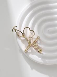 1 pieza Broche de aleación con forma de electrocardiograma, insignia personalizada con estilo de dibujos animados - Rojo - Ver 3