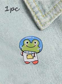 1pc Astronaut Animal Enamel Brooch UFO Alien Space Wear Frog Lapel Badge Metal Accessories Pins Jewelry Gifts To Friends Brooches - Multicolor - View 2