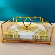 1入組碳素鋼餐巾環,現代金色餐巾架環 - 金色 - 查看 3