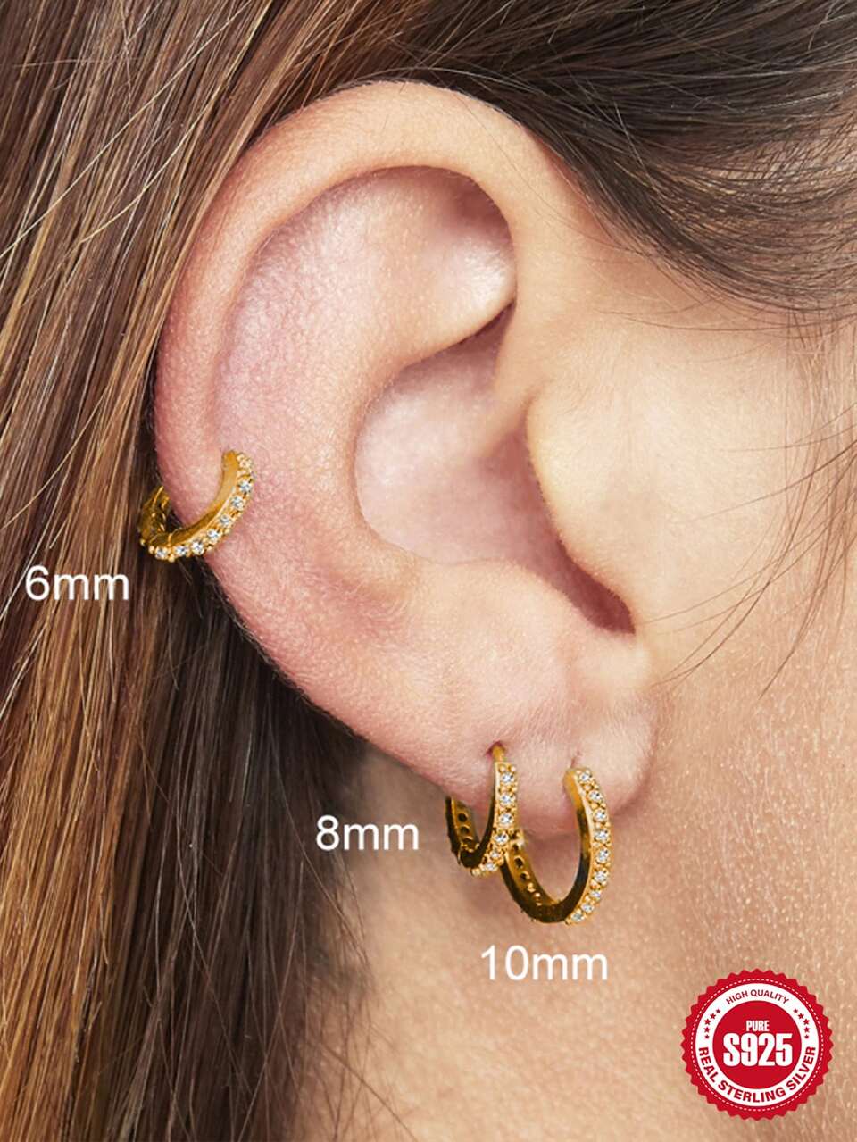 3pcs/Set Cubic Zirconia Decorated Silver Earrings, Exquisite Jewelry For Women Bridal Wedding