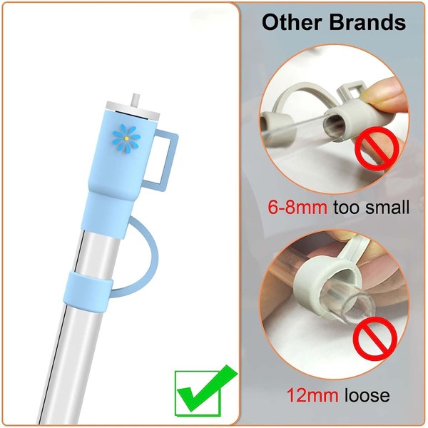 10Pcs Straw Cover Cap for Stanley Cup, Silicone Straw Topper Compatible