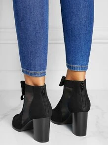 Giày cao gót hở mũi thanh lịch mùa hè cho nữ, thích hợp mặc đi dự tiệc cưới - màu đen - Xem 5