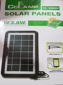 Panel Solar ideal para cargar celulares y lamparas con 5 salidas USB ,tipo C etc - Negro - Ver 1