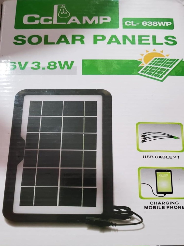 Solar Panel Ideal For Charging Cell Phones And Lamps With 5 USB Outputs, Type C, Etc. - 黑色 - 查看 1