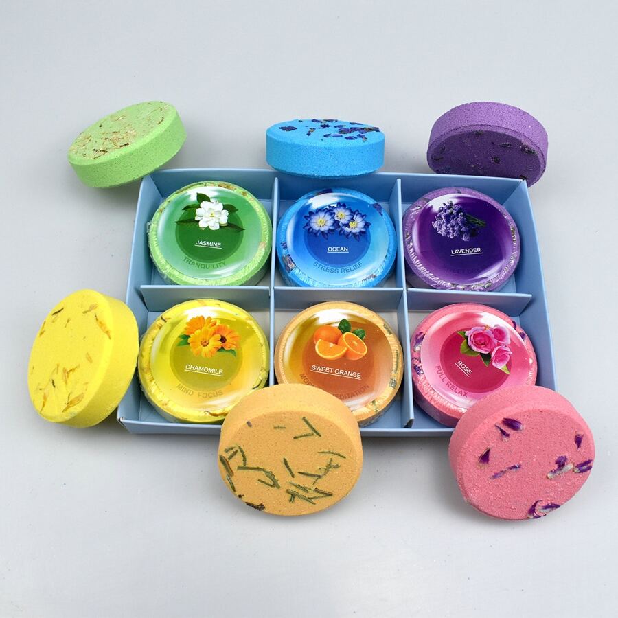 6pcs Shower Steamers Bath Salt Ball Aromatherapy Shower Tablets With
