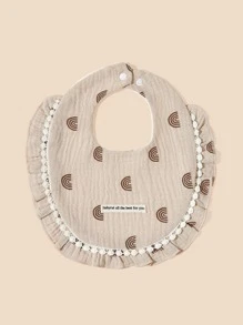 2入組嬰兒彩虹和愛心圖案織物圍兜適用於日常生活 - 彩色 - 查看 6