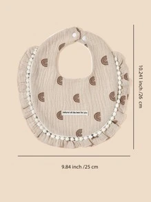 2入組嬰兒彩虹和愛心圖案織物圍兜適用於日常生活 - 彩色 - 查看 4