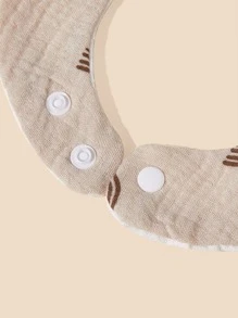 2入組嬰兒彩虹和愛心圖案織物圍兜適用於日常生活 - 彩色 - 查看 3