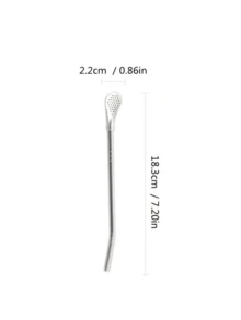 2入組吸管過濾勺，咖啡攪拌勺，兩用吸管過濾勺，刷奶茶果汁伴侶茶勺，家居裝飾季節廚房家居用品 - 銀色 - 查看 5