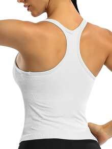 條紋針織運動背心