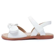 Girls Open Toe Flower Princess Flat Shoes Summer Sandals - 白色 - 查看 3