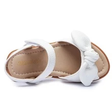 Girls Open Toe Flower Princess Flat Shoes Summer Sandals - 白色 - 查看 6