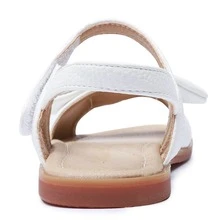 Girls Open Toe Flower Princess Flat Shoes Summer Sandals - 白色 - 查看 4