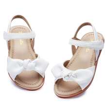 Girls Open Toe Flower Princess Flat Shoes Summer Sandals - 白色 - 查看 8