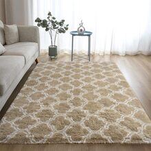 1 pieza Alfombra súper suave & mullido para sala de estar dormitorio - Beis - Ver 4