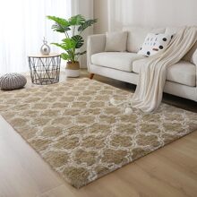 1 pieza Alfombra súper suave & mullido para sala de estar dormitorio - Beis - Ver 3
