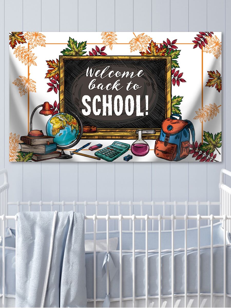 Welcome Back To School Banner Fabric First Day Of School Backdrop ...