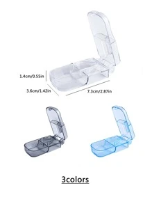 Máy cắt thuốc cầm tay 1 cái có chức năng lưu trữ, hộp đựng thuốc 2 trong 1 có tính năng cắt - Xám - Xem 2