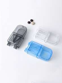 Máy cắt thuốc cầm tay 1 cái có chức năng lưu trữ, hộp đựng thuốc 2 trong 1 có tính năng cắt - Xám - Xem 4