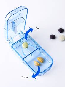 Máy cắt thuốc cầm tay 1 cái có chức năng lưu trữ, hộp đựng thuốc 2 trong 1 có tính năng cắt - Xám - Xem 5