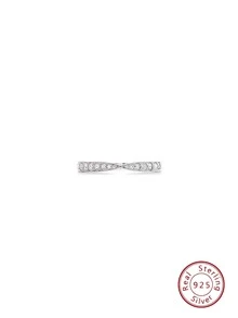 1pc Charming Luxury Design Daily Accessory For Women - S925 Silver & Cubic Zirconia Ring - Silver - View 8