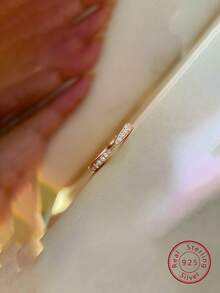 1pc Charming Luxury Design Daily Accessory For Women - S925 Silver & Cubic Zirconia Ring - Silver - View 3