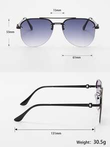 1入組男士時尚飛行員風格太陽鏡，帶雙光束紫外線防護 - 漸層 - 查看 6