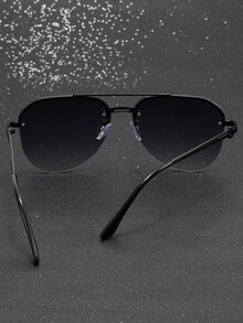 1入組男士時尚飛行員風格太陽鏡，帶雙光束紫外線防護 - 漸層 - 查看 4