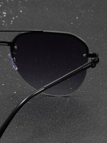 1入組男士時尚飛行員風格太陽鏡，帶雙光束紫外線防護 - 漸層 - 查看 3