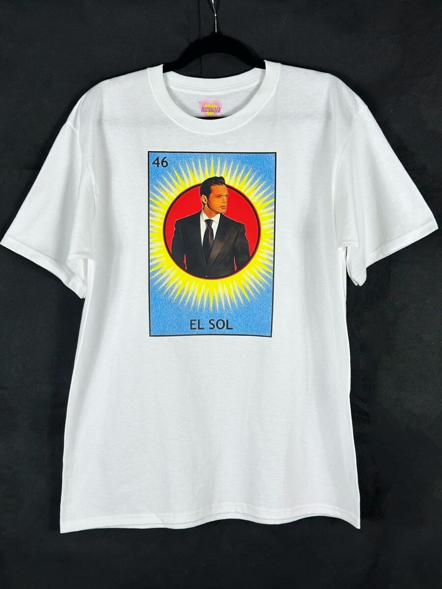 Drop-Shoulder T-Shirt With El Sol De Mexico Loteria Print