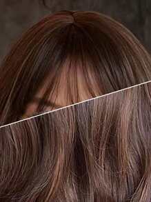 多色波浪卷曲棕色26英寸長卷髮合成鬢角假髮 - 彩色 - 查看 5