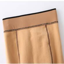Women Solid Plush Lined Fashion Tights For Winter - Black - View 3