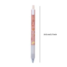 4隨機Kawaii卡通小熊機械凝膠鋼筆可愛學校辦公室寫作用品文具裝飾禮品學生 - 黑色 - 查看 10