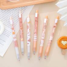 4隨機Kawaii卡通小熊機械凝膠鋼筆可愛學校辦公室寫作用品文具裝飾禮品學生 - 黑色 - 查看 6